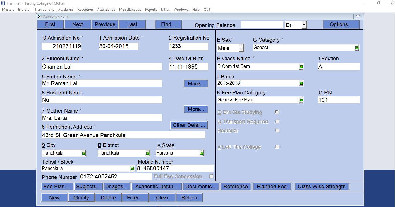 Admission and Pre – Admission